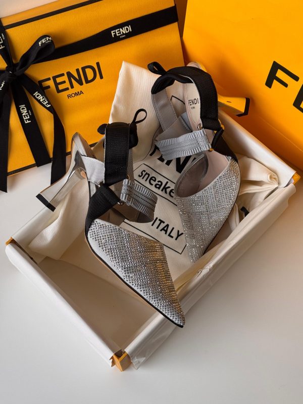 Fendi Colibri Crystal FF Sporty Slingback Pumps